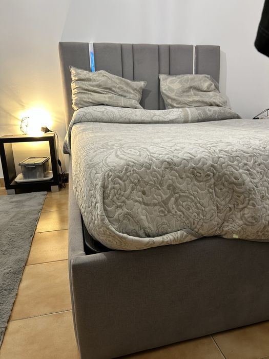 Cama Sommier Estofado Cinza Premium - Feita por Encomenda