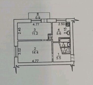 Продам 2-х комнатную квартиру на 3/5 Мира / пл.Победы