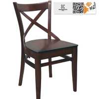 Piękne Drewniane Krzesło K08 z Oparciem X Styl Lat 50-tych