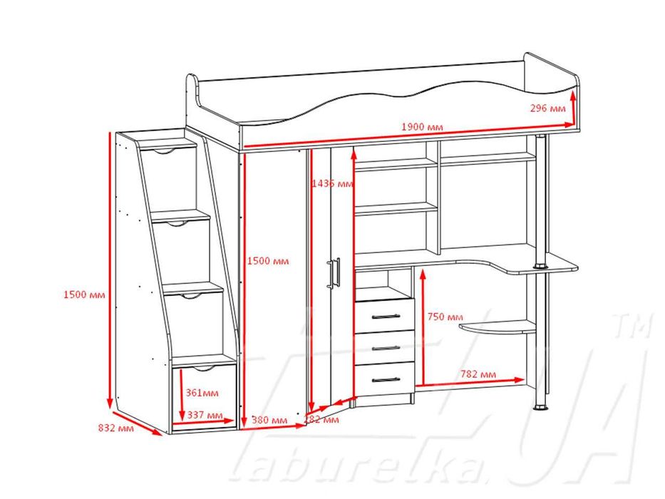 Ліжко горище дитяче