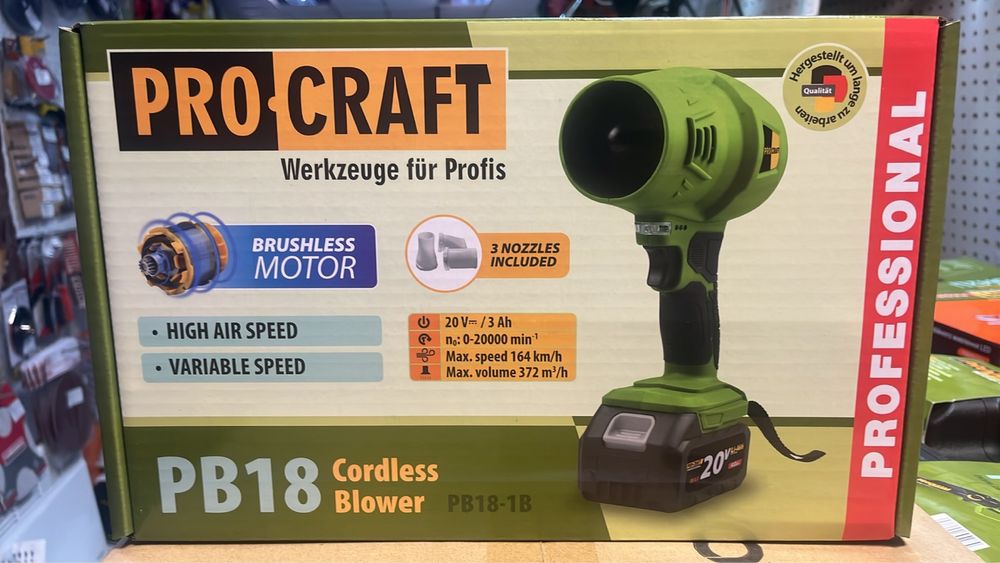 Повітродувка акумуляторна Procraft PB18 з АКБ 3А/г та зп