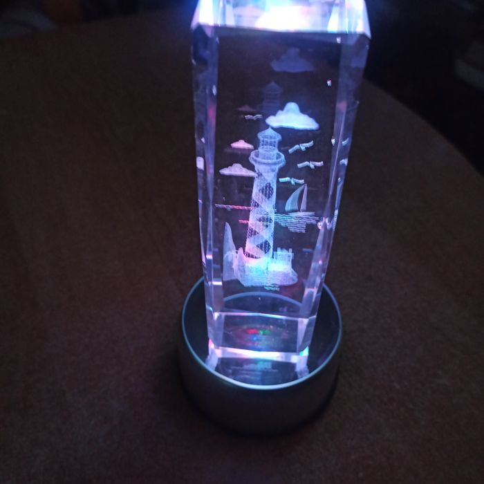 Latarnia morska szkło ozdobne podświetlenie LED