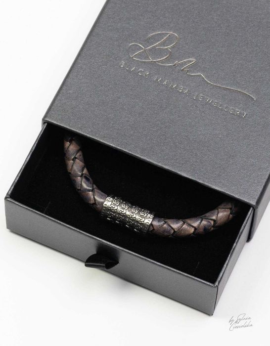 Unikatowa Bransoletka Męska ze Skóry Naturalnej DUSKBORN