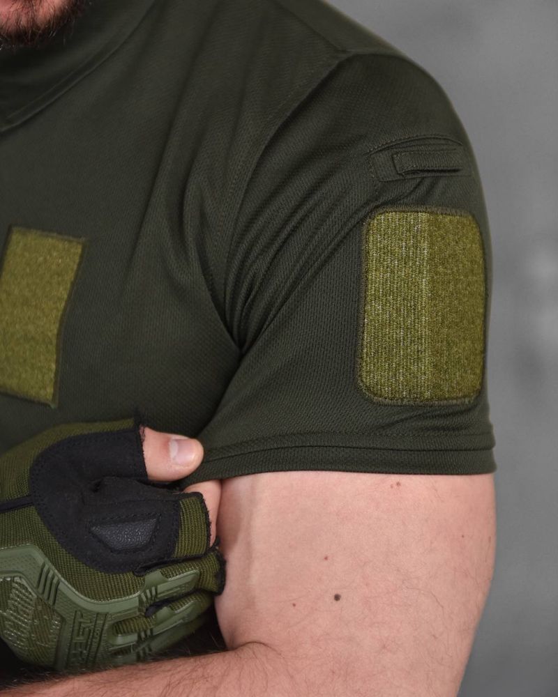 Поло військове зі вставками для шевронів, Тактичная футболка Олива