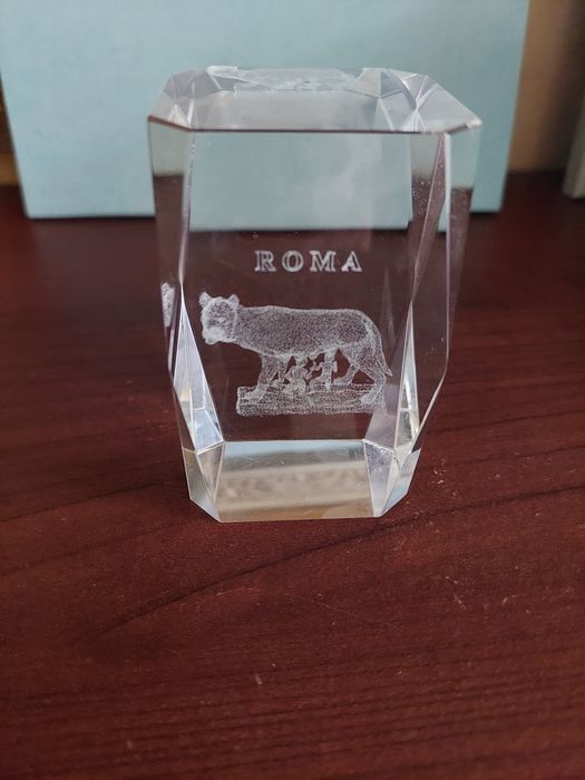 Стеклянная статуэтка 3D, сувенир из Рима, Волчица