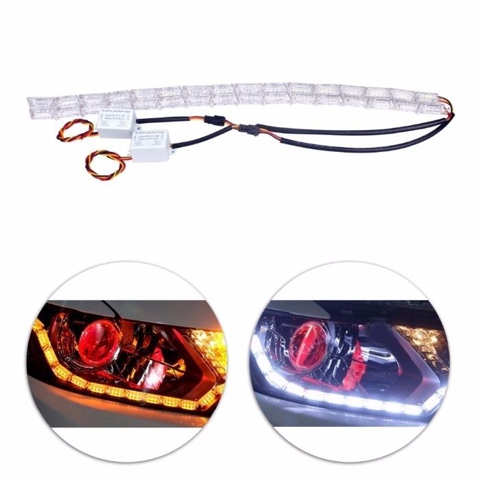 Crystal LED DRL, ДХО с бегущим или мигающим поворотом кристалы гибкие