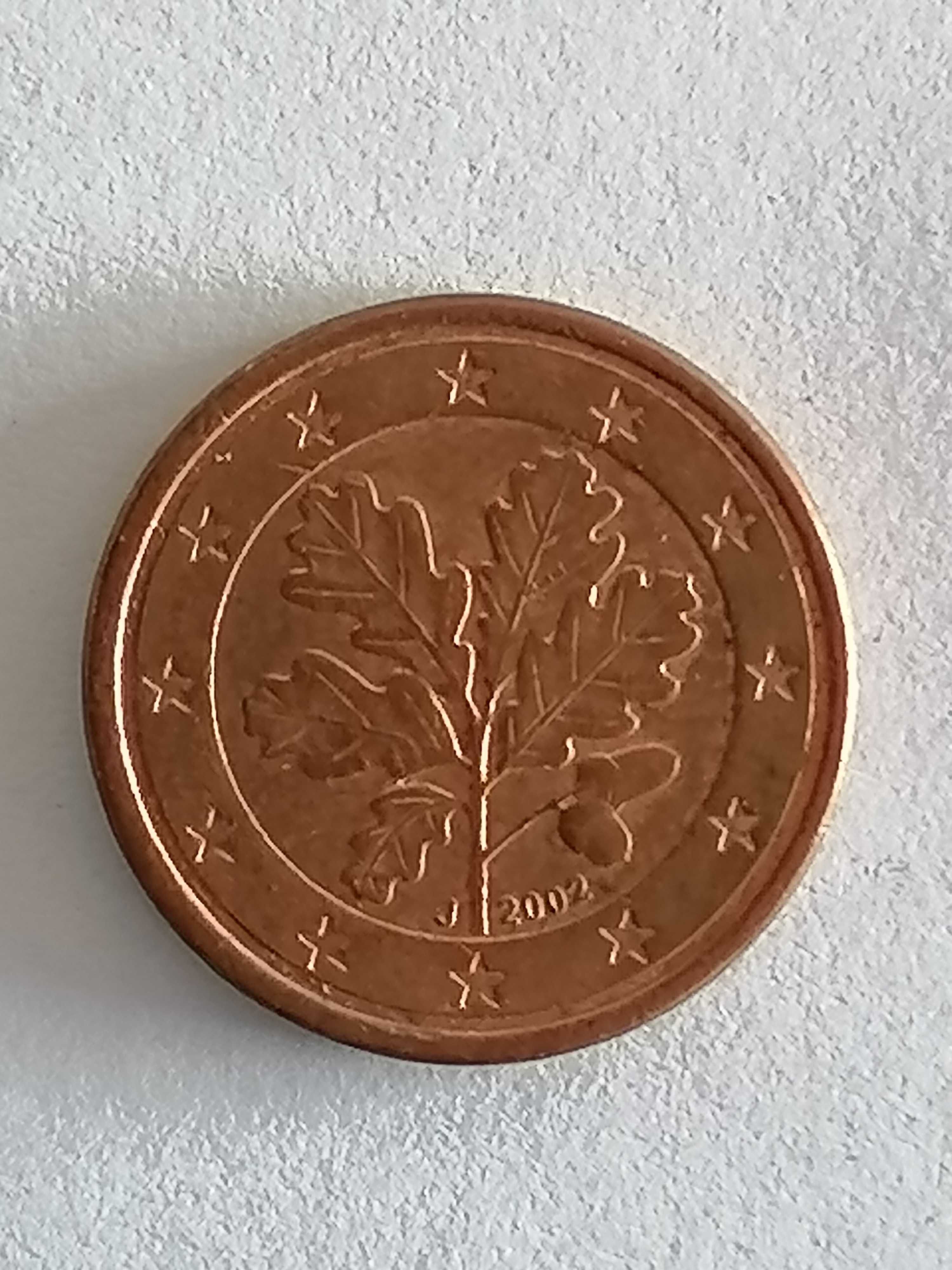 Moedas de 1 cêntimo A/F/D/G/J/-2002 Alemãs raras TROCA