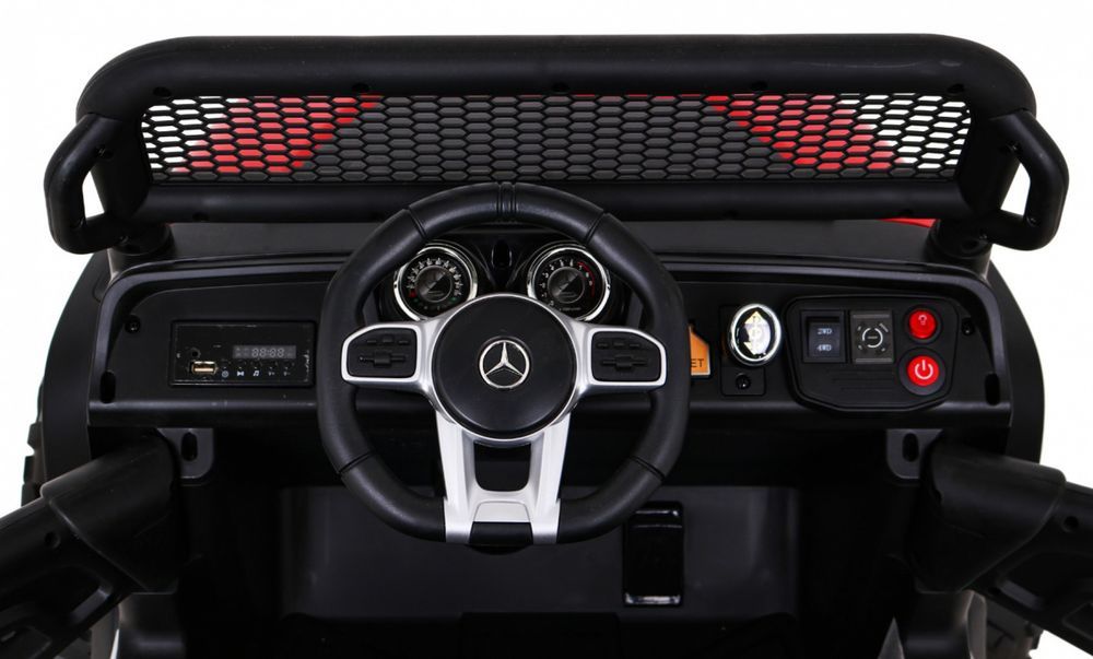 Mercedes Unimog czerw terenowy pojazd akumulatorowy - EkstraZabawki.pl