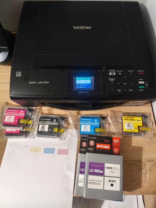 Drukarka, skaner Brother DCP-J315W + tusze.