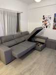Sofá chaise longue cinza