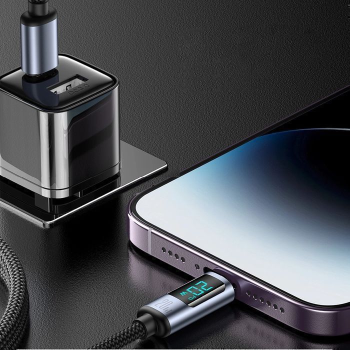 Kabel Lightning - USB C 20W 1.2m z wyświetlaczem LED Joyroom - czarny