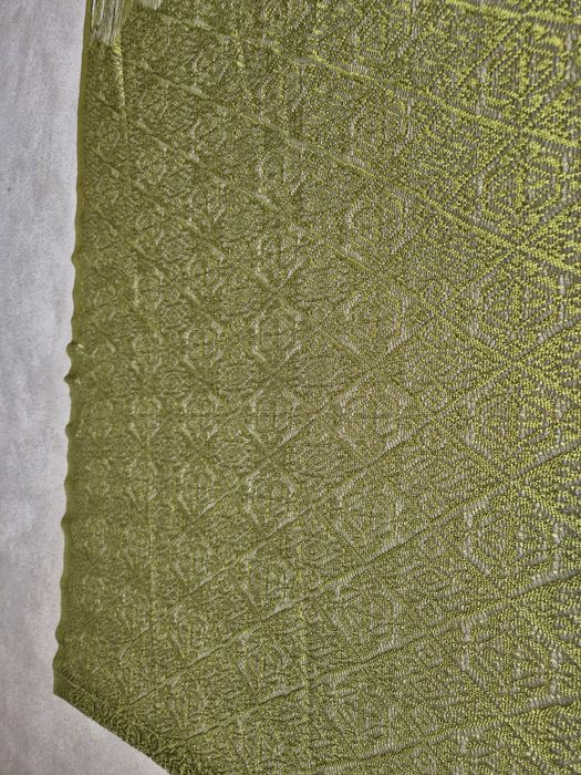 Zielona koronkowa zazdrostka firanka