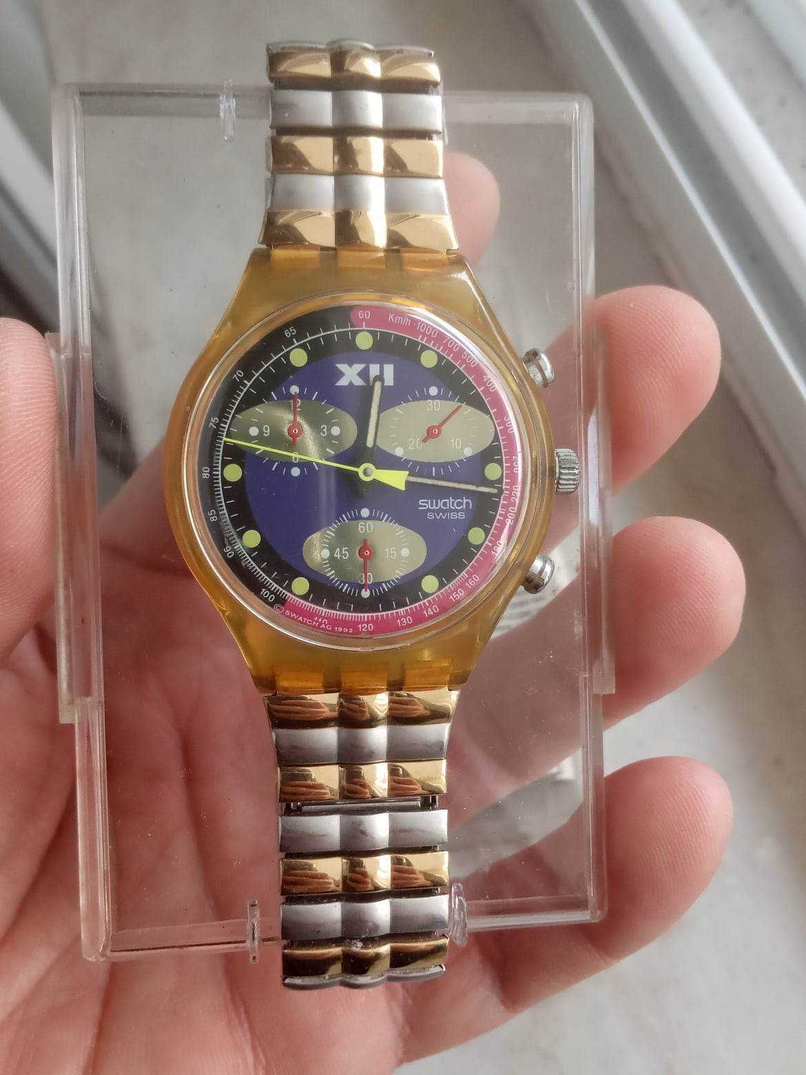 Relógio Swatch cronógrafo vintage (1992) original caixa e documentos