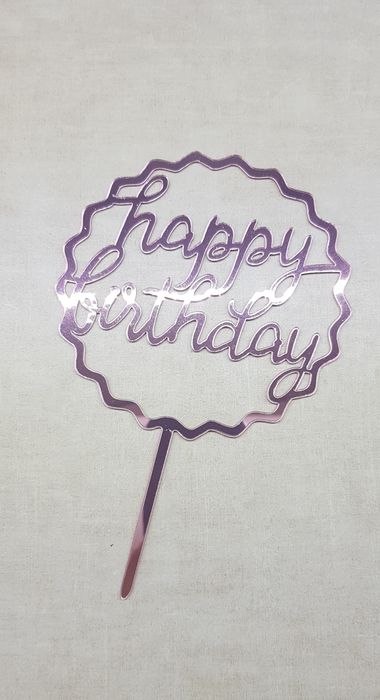 Napis topper na tort happy birthday urodziny dekoracja ozdoba
