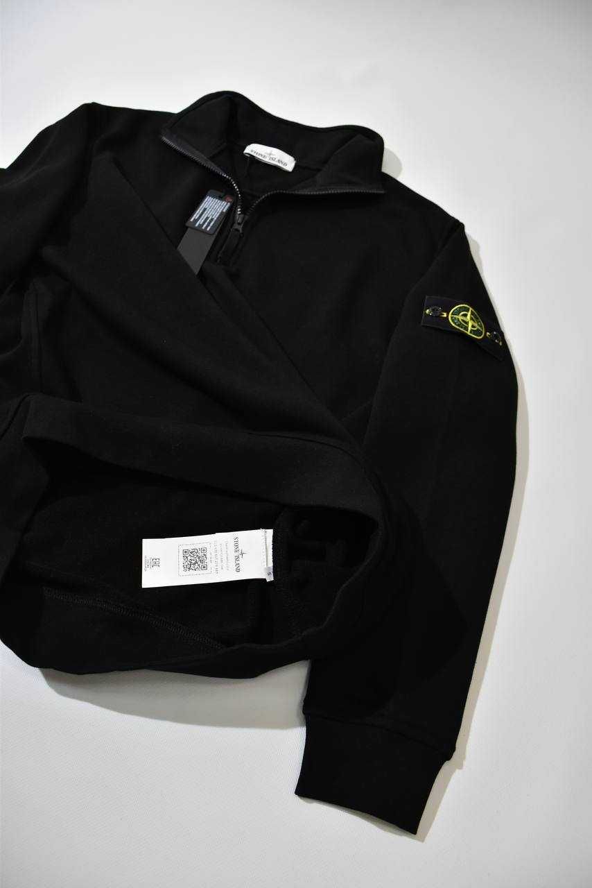 Зелений зіп світшот з блискавкою Стонік Stone Island Кофта Стон Айленд