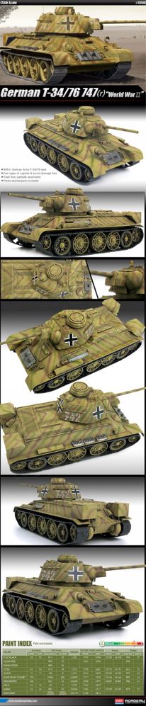 Academy 13502 czołg German T-34/76 747 model 1:35