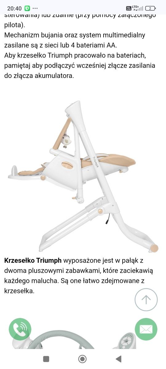 Krzesełko do karmienia Carrello Triumph 3w1
