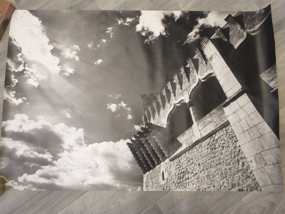 Fotografia em tela preto e branco Castelo de Porto de Mós