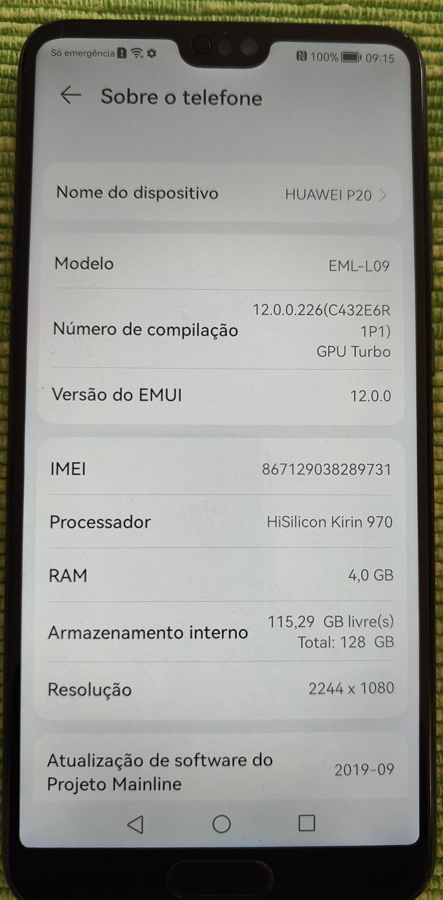 Huawei P20 128 Gb com bateria nova