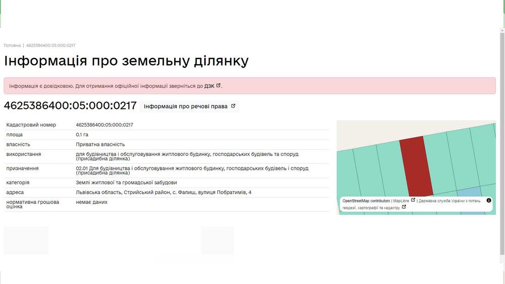 Продаж земельної ділянки біля м. Стрий(6км)