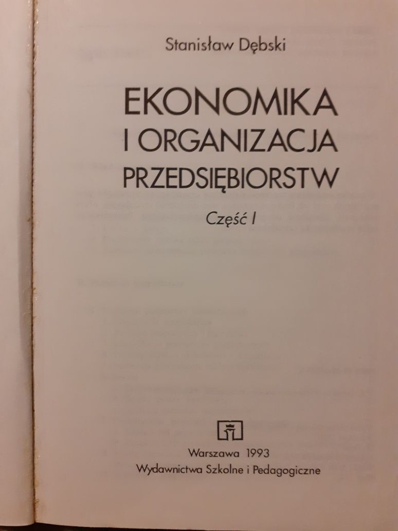 Stanisław Dębski. Ekonomika i organizacja przedsiębiorstw.