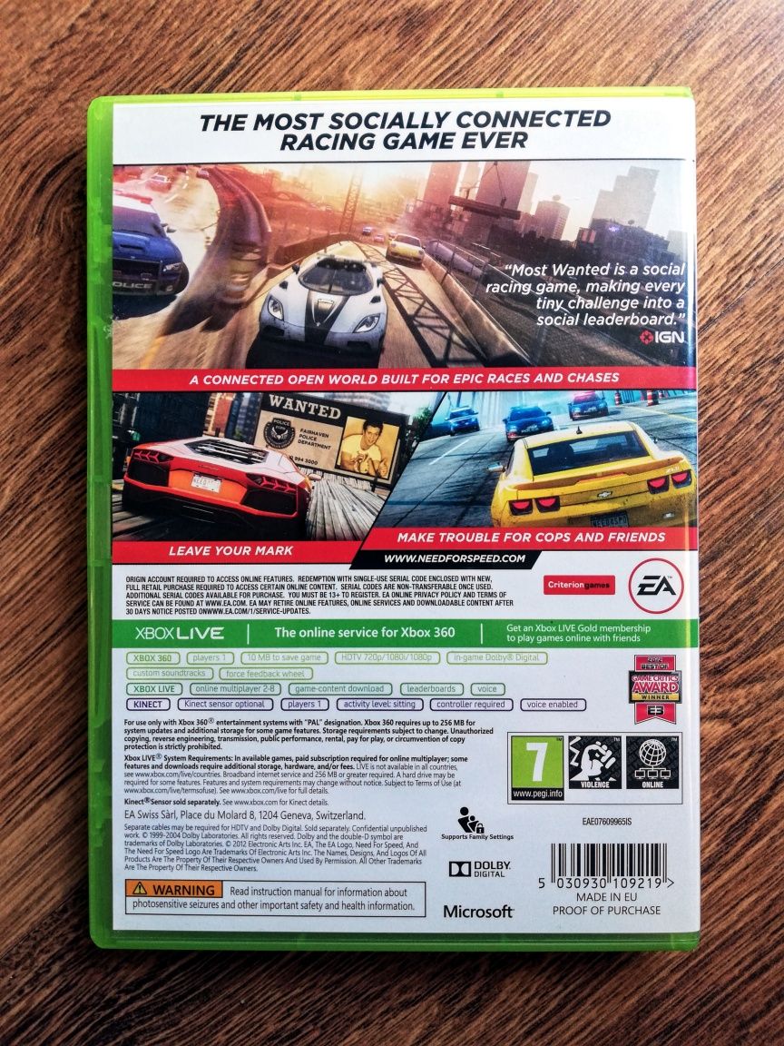 Gra Need for Speed Most Wanted XboX 360