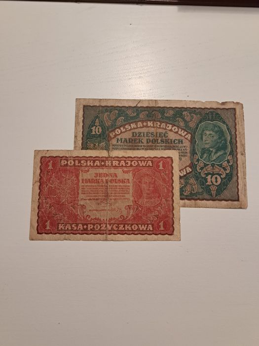 1 marka polska i 10 marek polskich 1919r