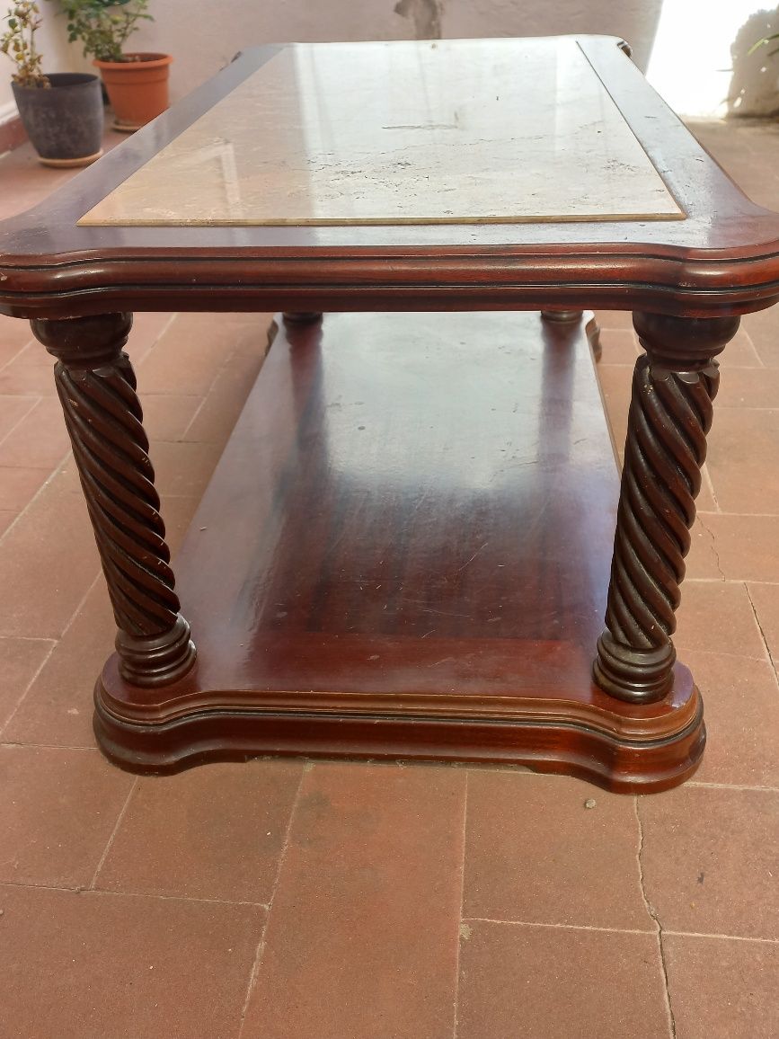Mesa de centro para sala com pedra mármore