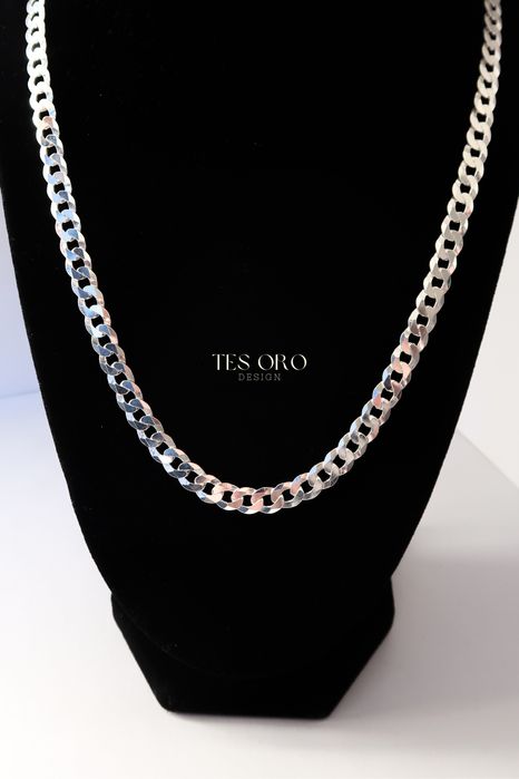 Stebrny Łańcuszek Splot Pancerka | 55 cm | Próba Srebra 925
