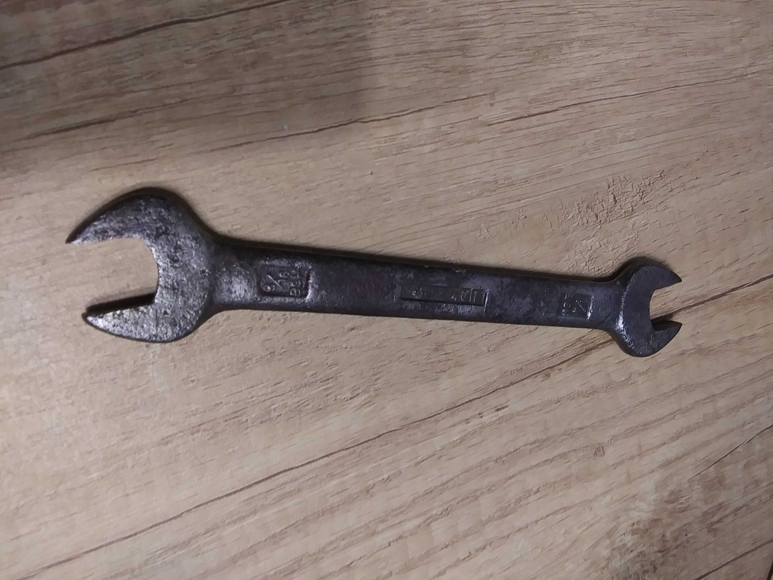 Stary płaski klucz calowy BSW 9/16 1/4 cala stare narzędzia 40H FSM