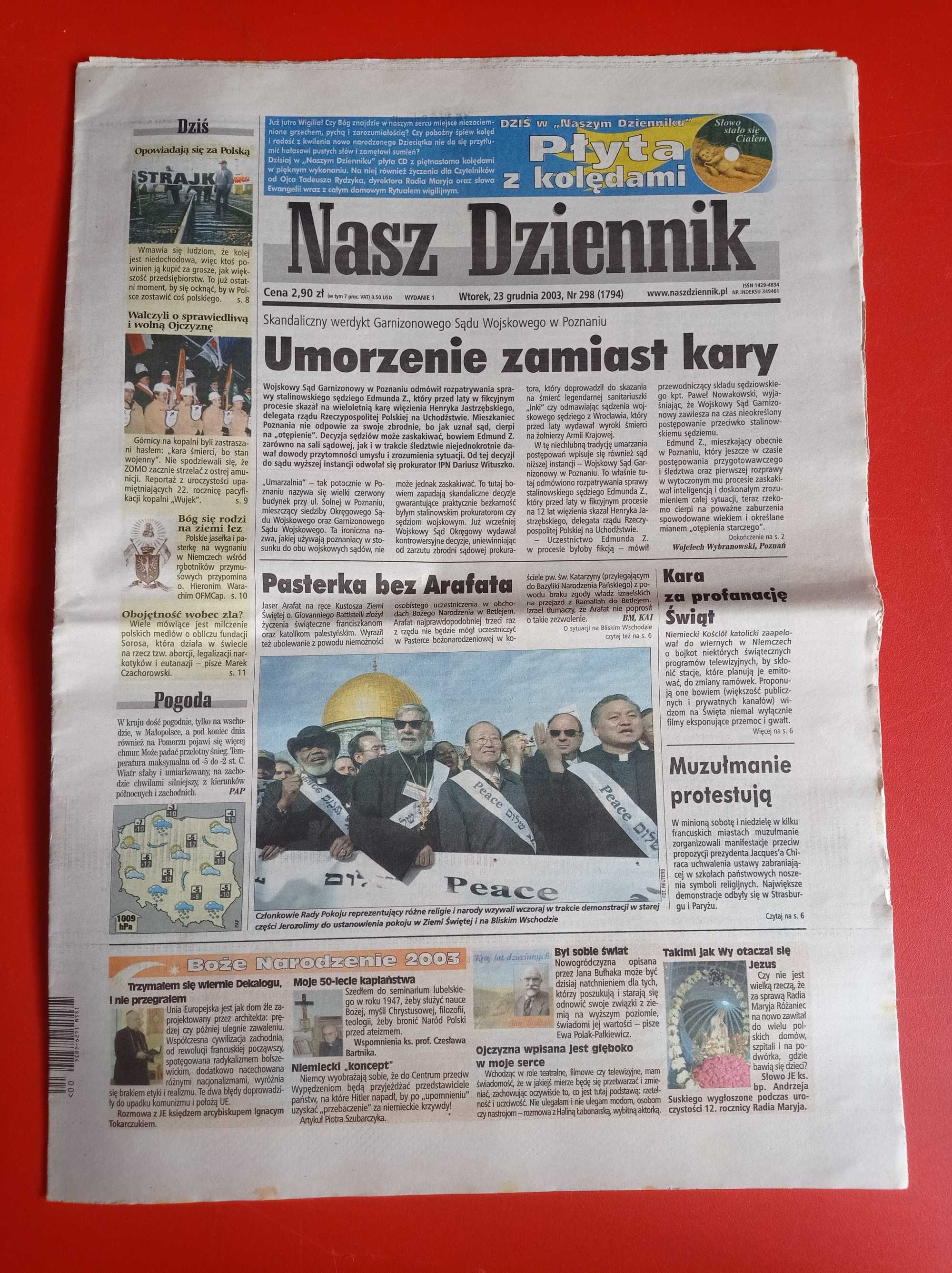 Nasz Dziennik, nr 298/2003, 23 grudnia 2003