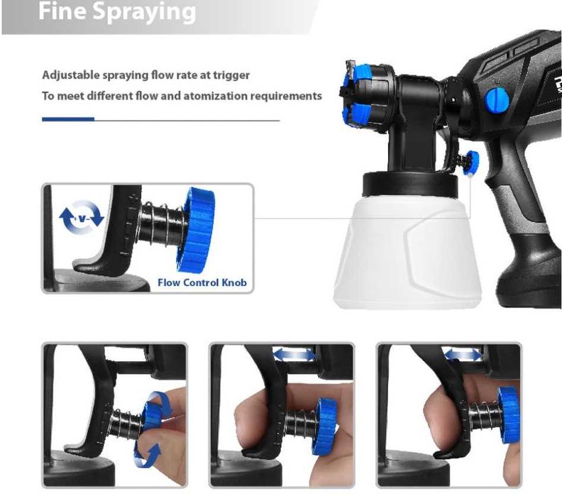 697 -  Pintura elétrica PROSTORMER 750W, pulverizador de tinta 1000ml