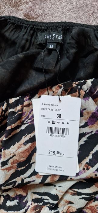 Długa wzorzysta sukienka hiszpanka wesele impreza Monnari  38 40