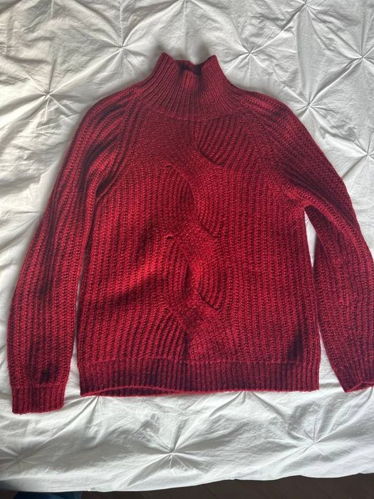 bordowy sweter massimo dutti s