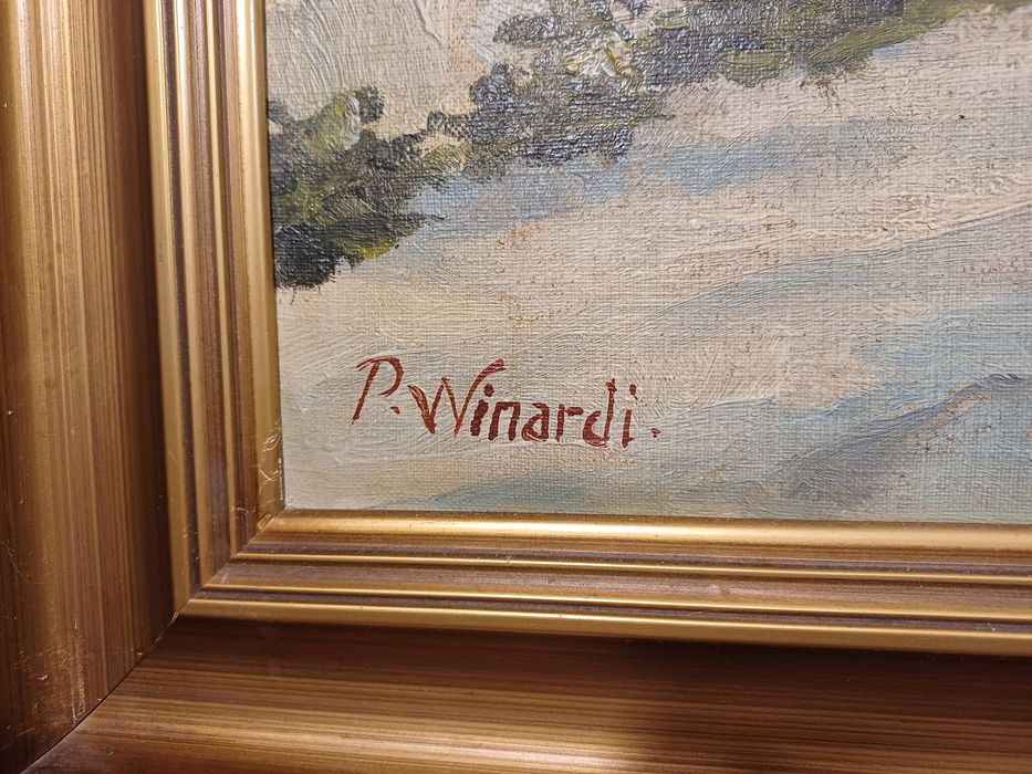 Stary obraz na płótnie sygnowany