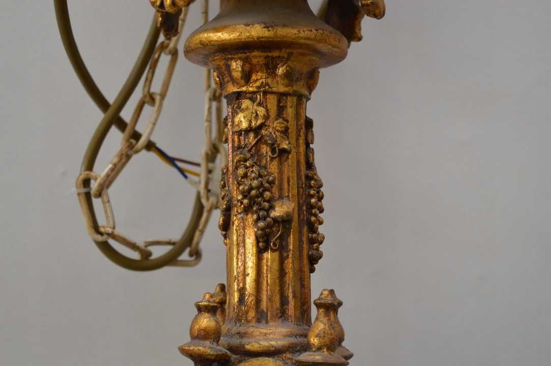 Stary Złoty Pałacowy Żyrandol Lampa - Barok 80 x 60