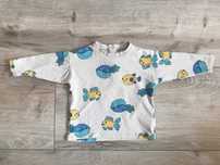 Bluzka koszulka długi rękaw longsleeve w rybki ryby rozmiar 74 Lindex