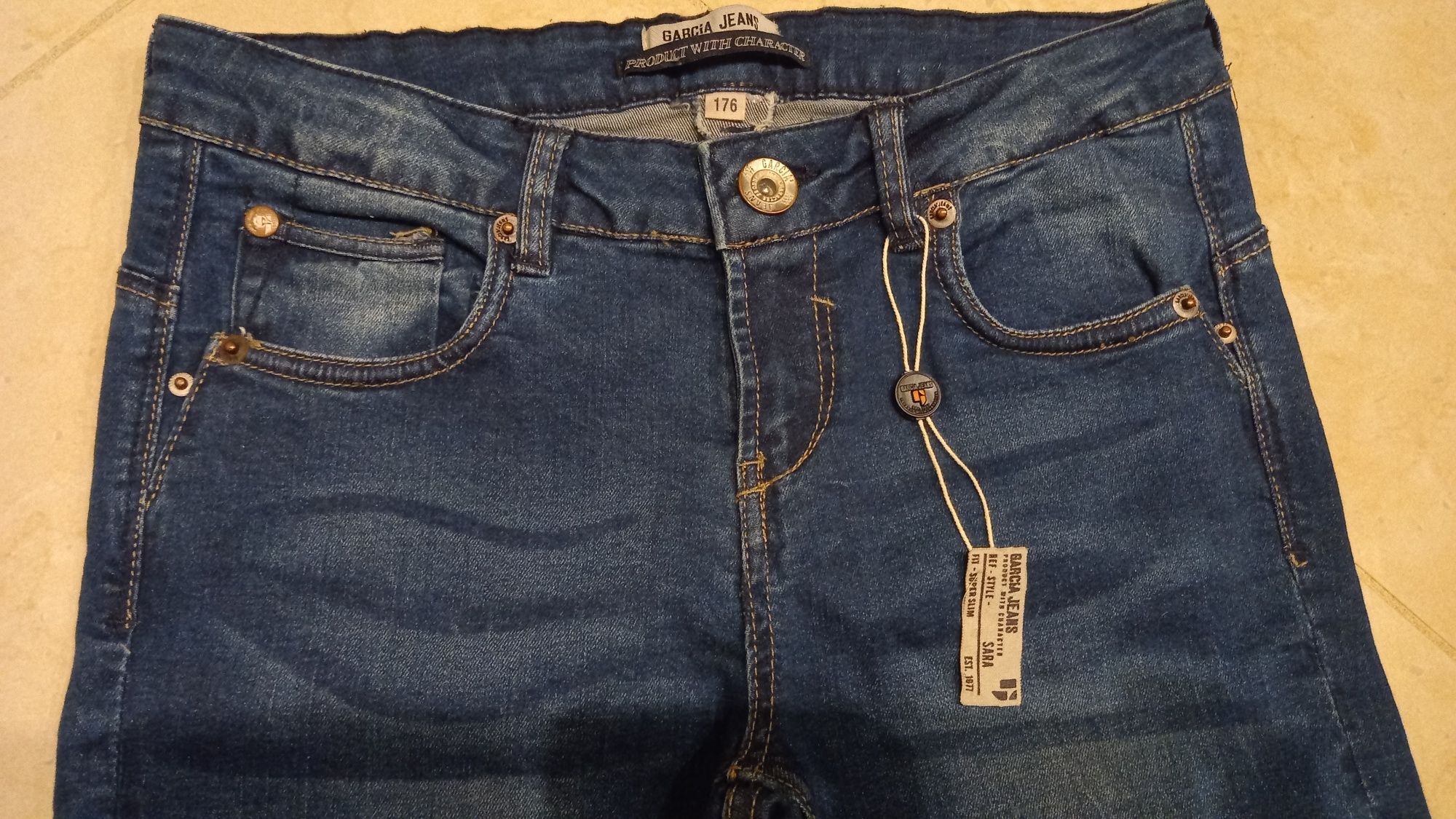 Spodnie granatowe jeansowe rurki na wysoką szczupłą 176 Nowe z metką