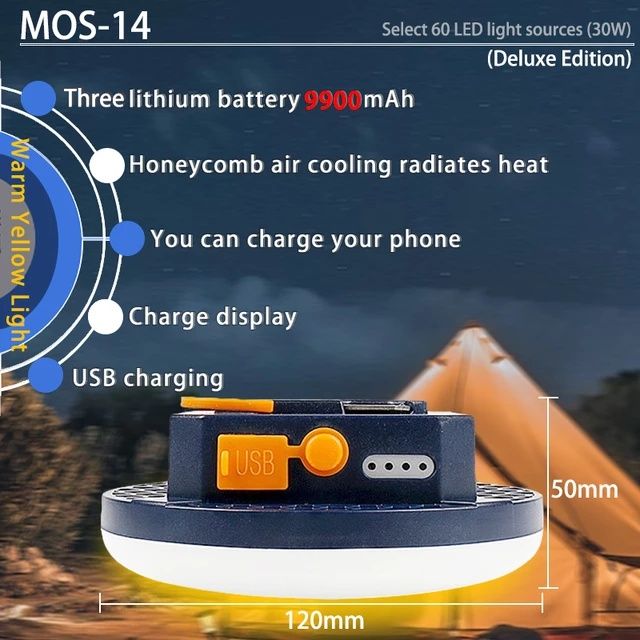 Лед ліхтар з функцією повербанка MOS-14