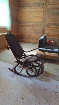 Fotel bujany drewniany vintage