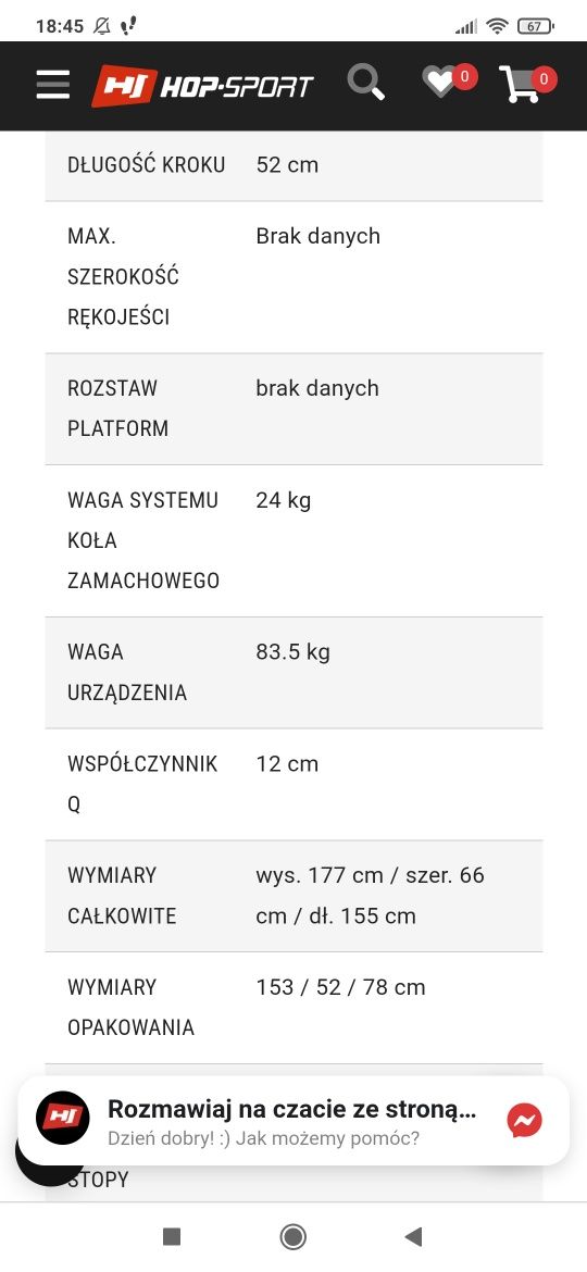 Orbitrek elektryczno-magnetyczny
HS-100C Galaxy
Czarny + mata