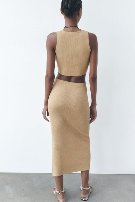 Conjunto de malha dourada ZARA