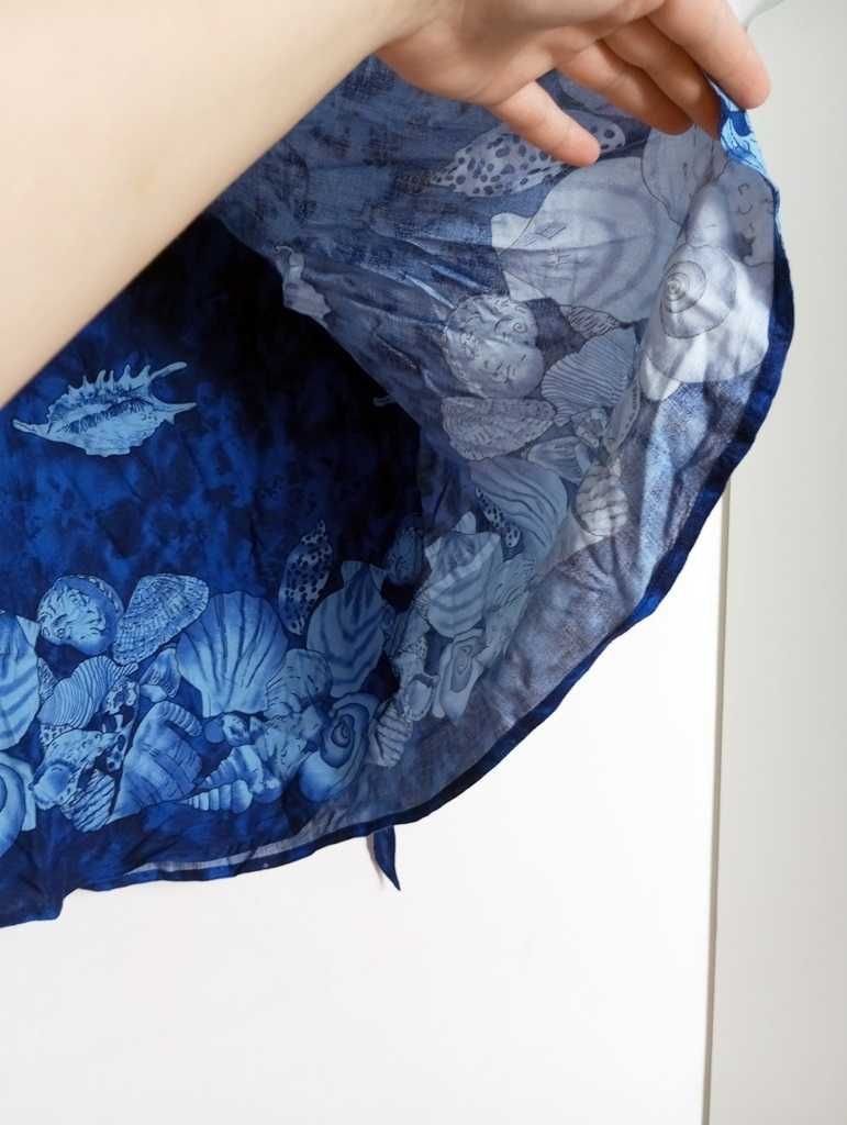 niebieskie pareo spódnica w muszle vintage