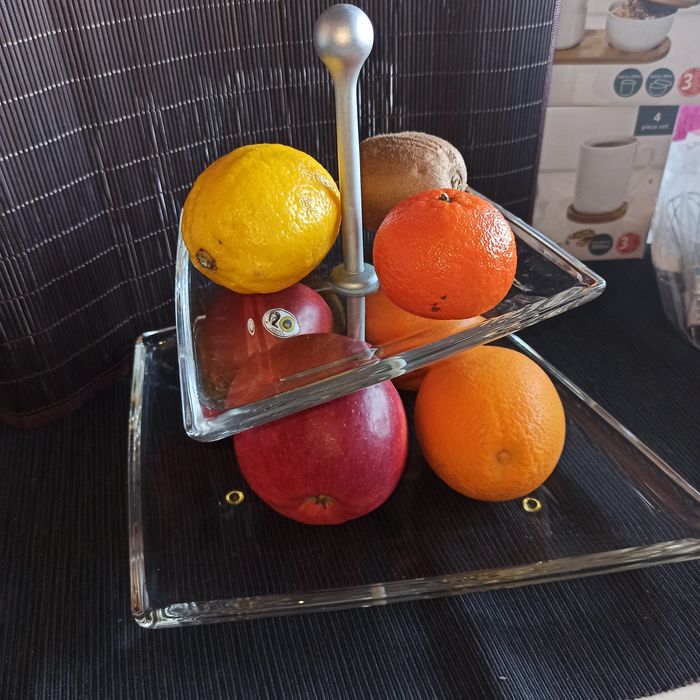 Patera szklana etażerka