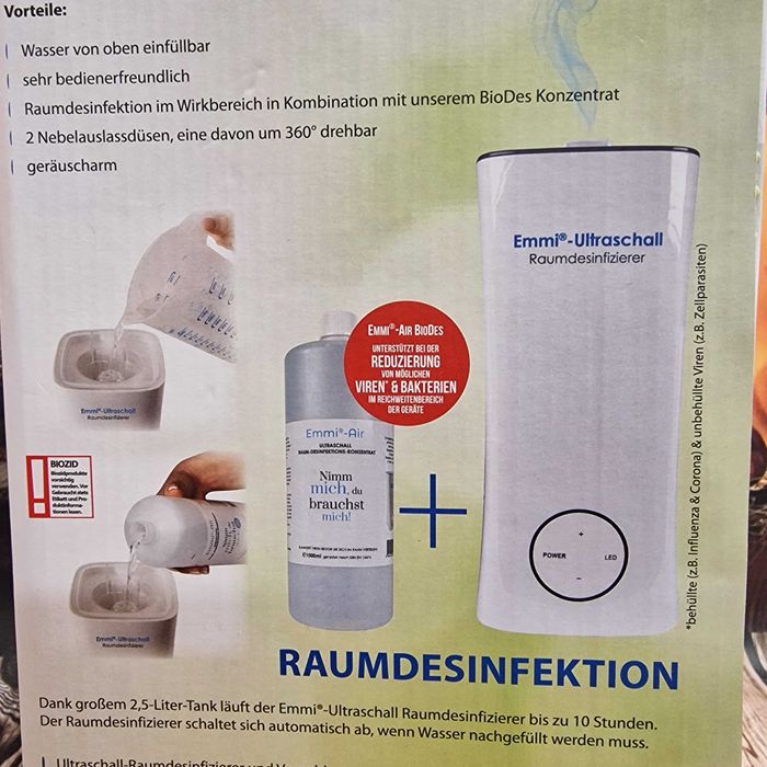 Nawilżacz Emmi-Ultraschall - nawilżanie i dezynfekcjia pomieszczeń