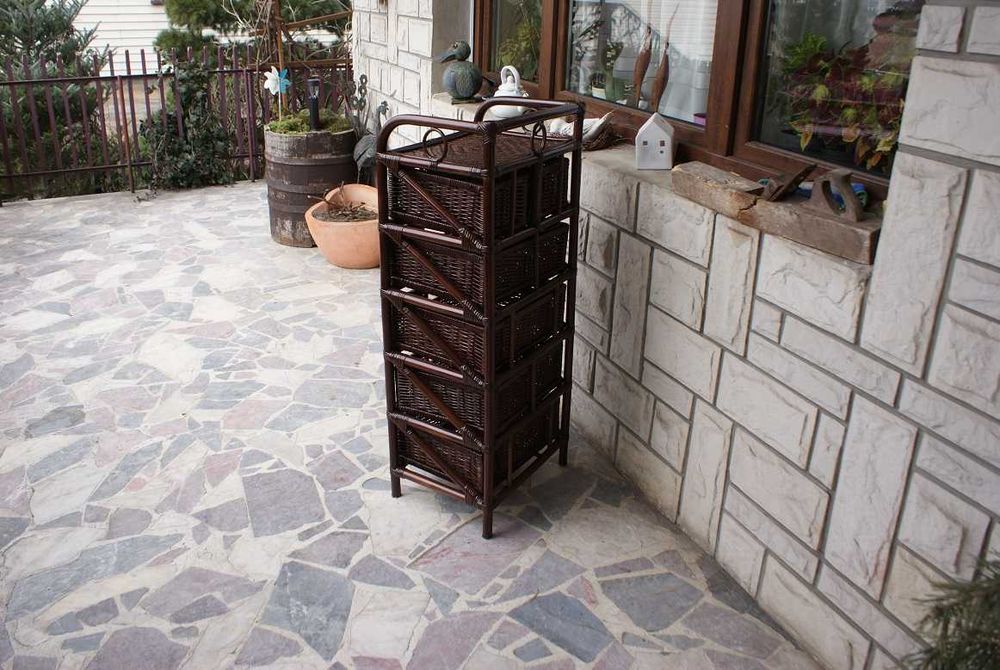 Piękna Brązowa Komoda z Ratanu ! Stan idealny ! Wysylka