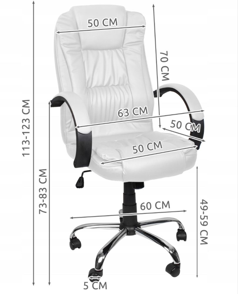 Fotel obrotowy biurowy skórzany krzesło obrotowe