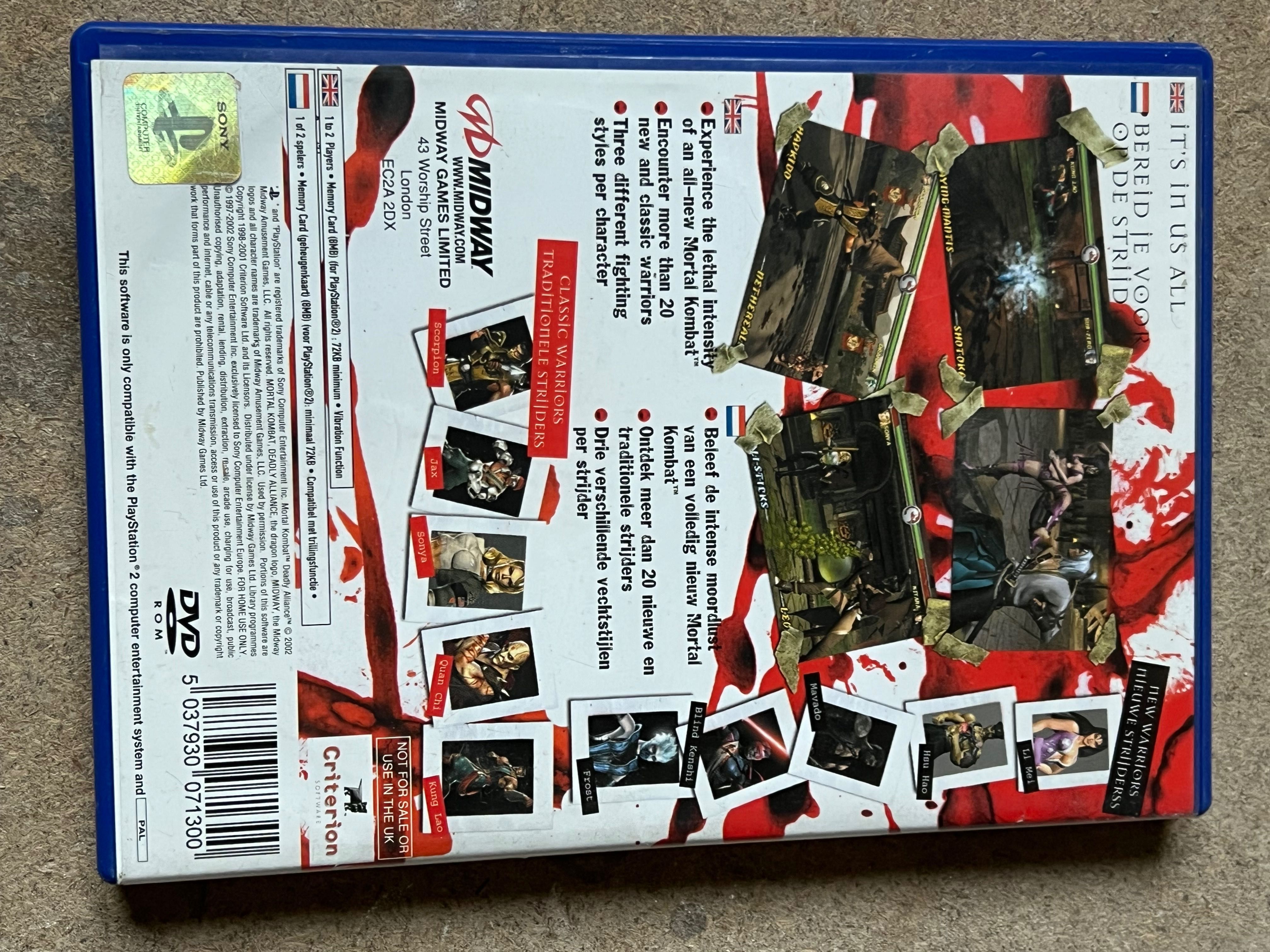 Gra PlayStation Mortal kombat Deadly Alliance PS2