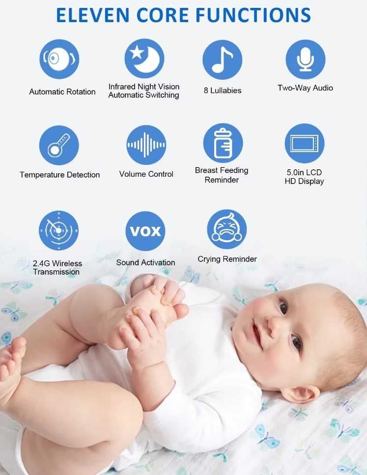 Радионяня Baby Monitor ABM501-USB,  видеоняня Baby Monitor SM650