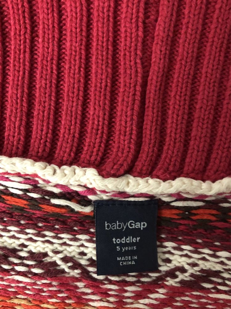 Baby GAP śliczny ciepły sweterek na 5 lat 100% bawełna stan idealny